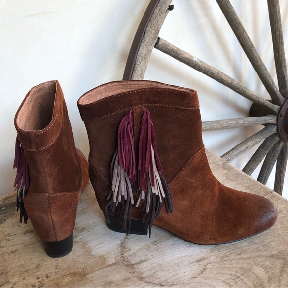 ANTHROPOLOGIE MATIKO Fringe Suede Ankle Boots NEW! - Picture 6 of 12